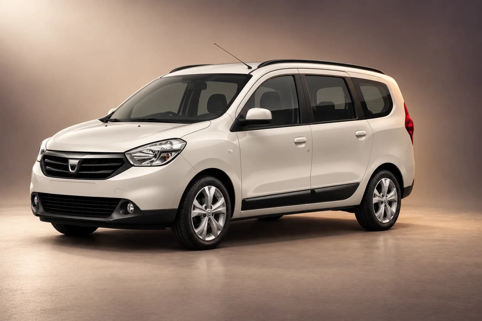 AI-restyled representative studio illustration of the Dacia lodgy model family; actual generation, trim, color and specification require operator confirmation