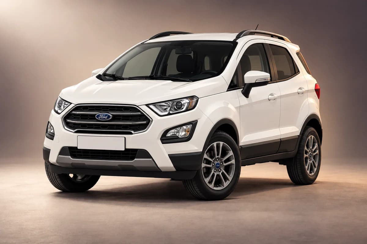AI-generated studio illustration of the Ford ecosport model family; actual generation, trim, color and specification require operator confirmation