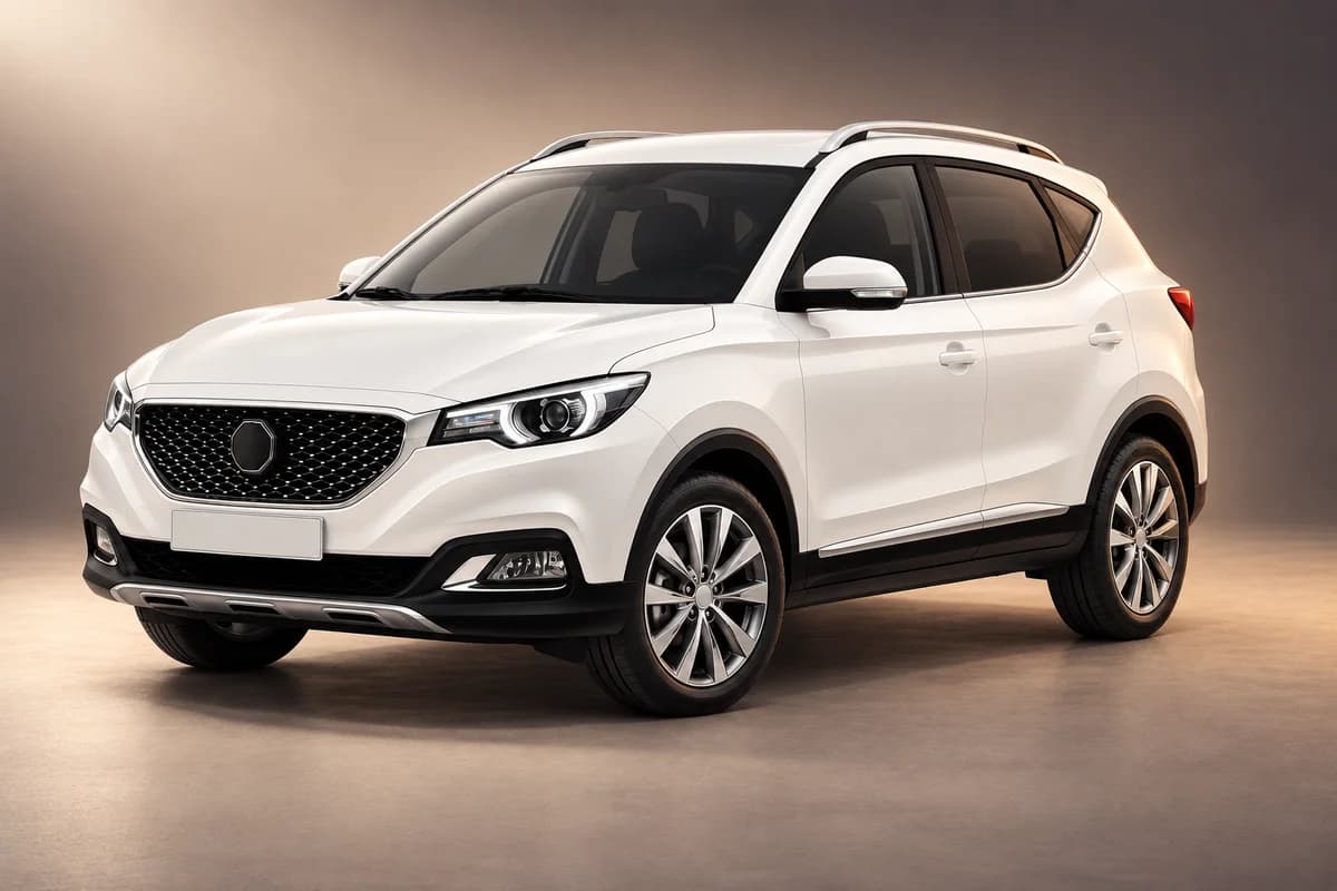 AI-restyled representative studio illustration of the MG zs model family; actual generation, trim, color and specification require operator confirmation
