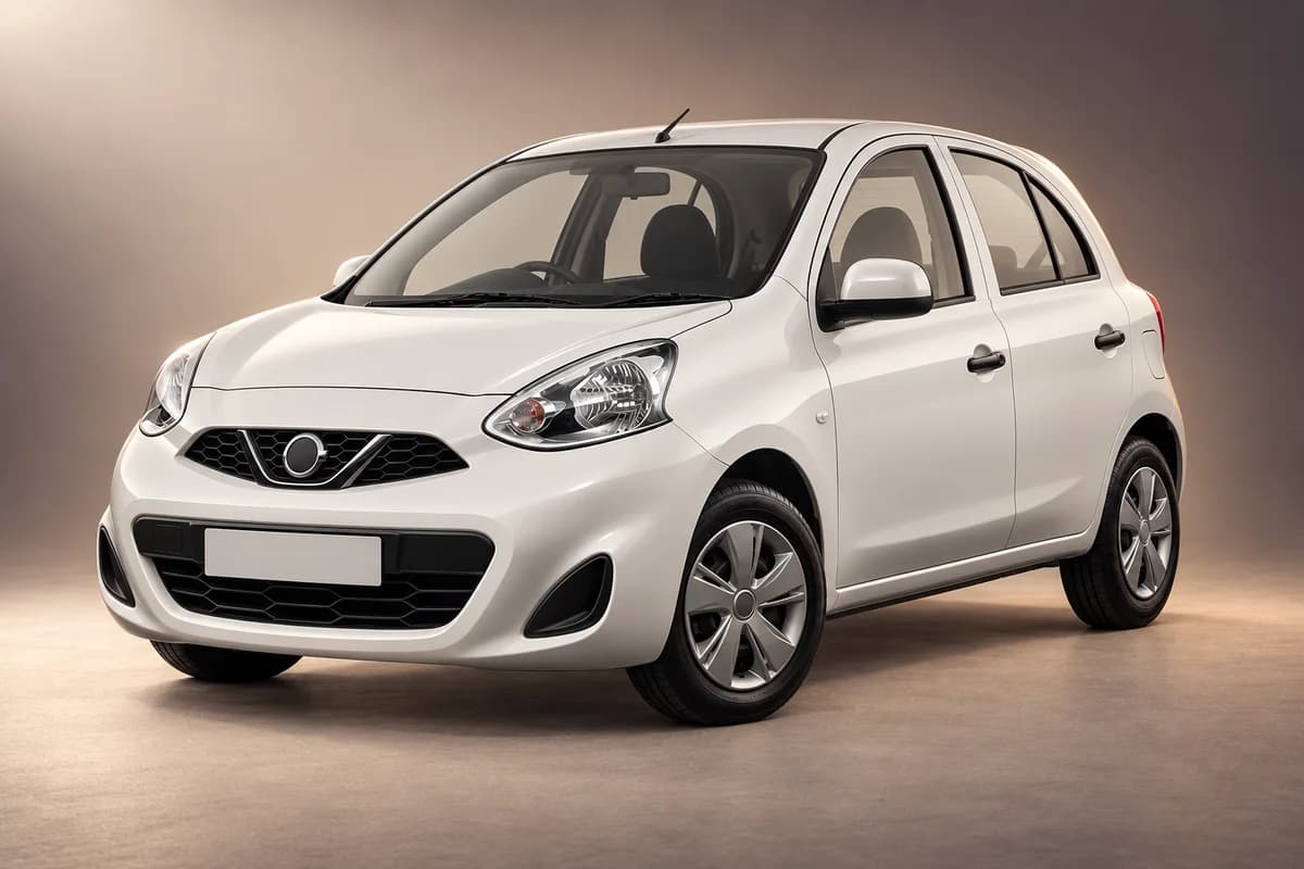 AI-restyled representative studio illustration of the Nissan micra k13 model family; actual generation, trim, color and specification require operator confirmation