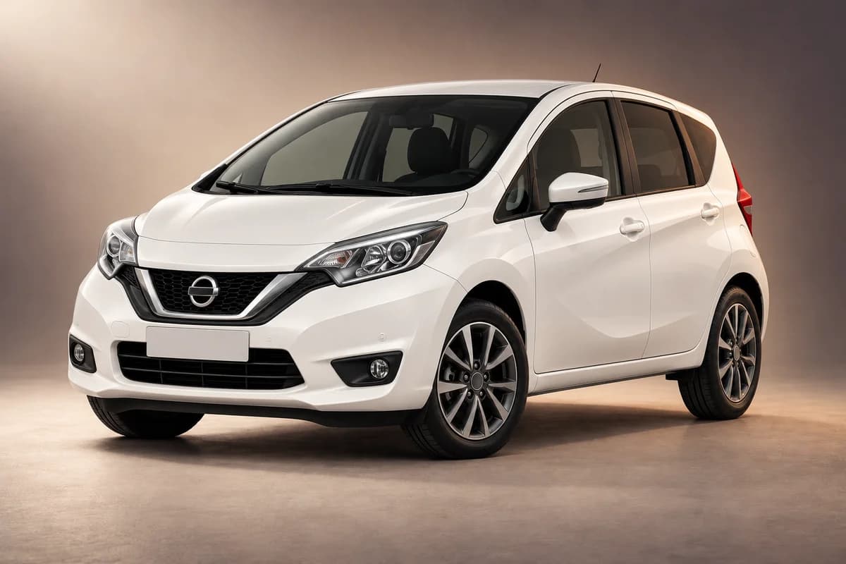 KI-generierte Studioillustration der Modellfamilie Nissan note; tatsächliche Generation, Ausstattungsvariante, Farbe und Spezifikation muss der Vermieter bestätigen
