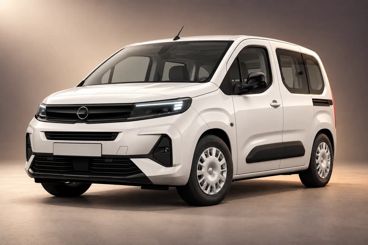 AI-restyled representative studio illustration of the Opel combo model family; actual generation, trim, color and specification require operator confirmation