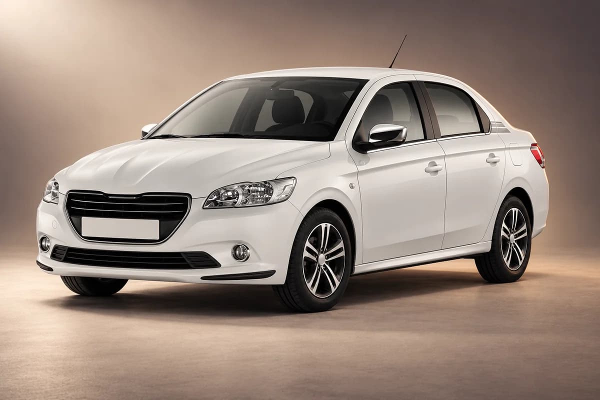 AI-restyled representative studio illustration of the Peugeot 301 model family; actual generation, trim, color and specification require operator confirmation
