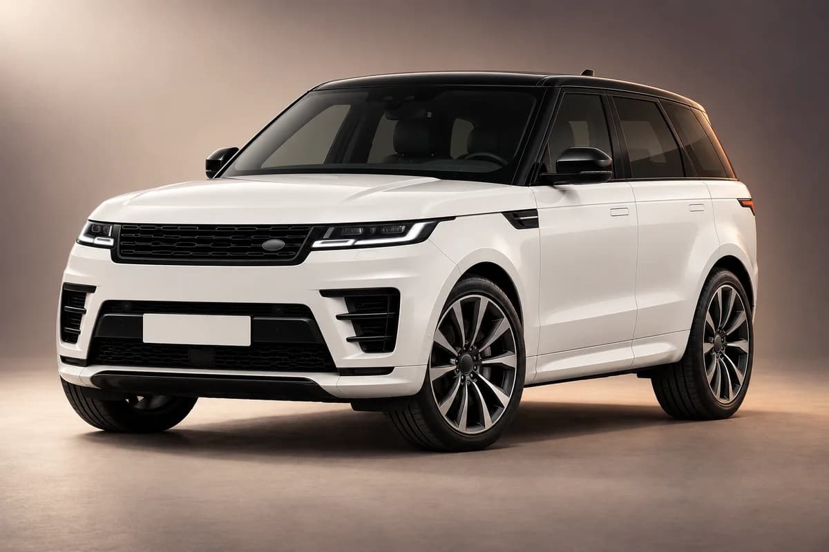 KI-generierte Studioillustration der Modellfamilie Range Rover sport; tatsächliche Generation, Ausstattungsvariante, Farbe und Spezifikation muss der Vermieter bestätigen