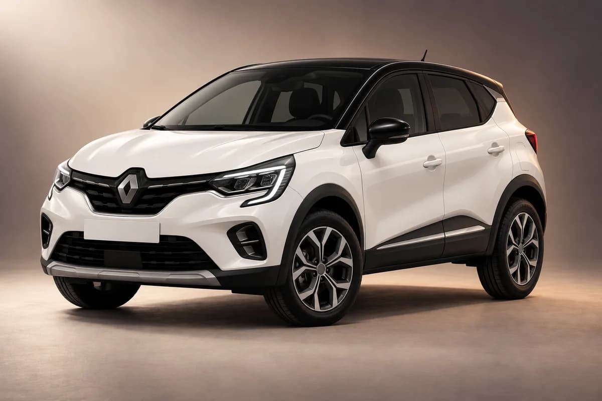 AI-generated studio illustration of the Renault captur model family; actual generation, trim, color and specification require operator confirmation