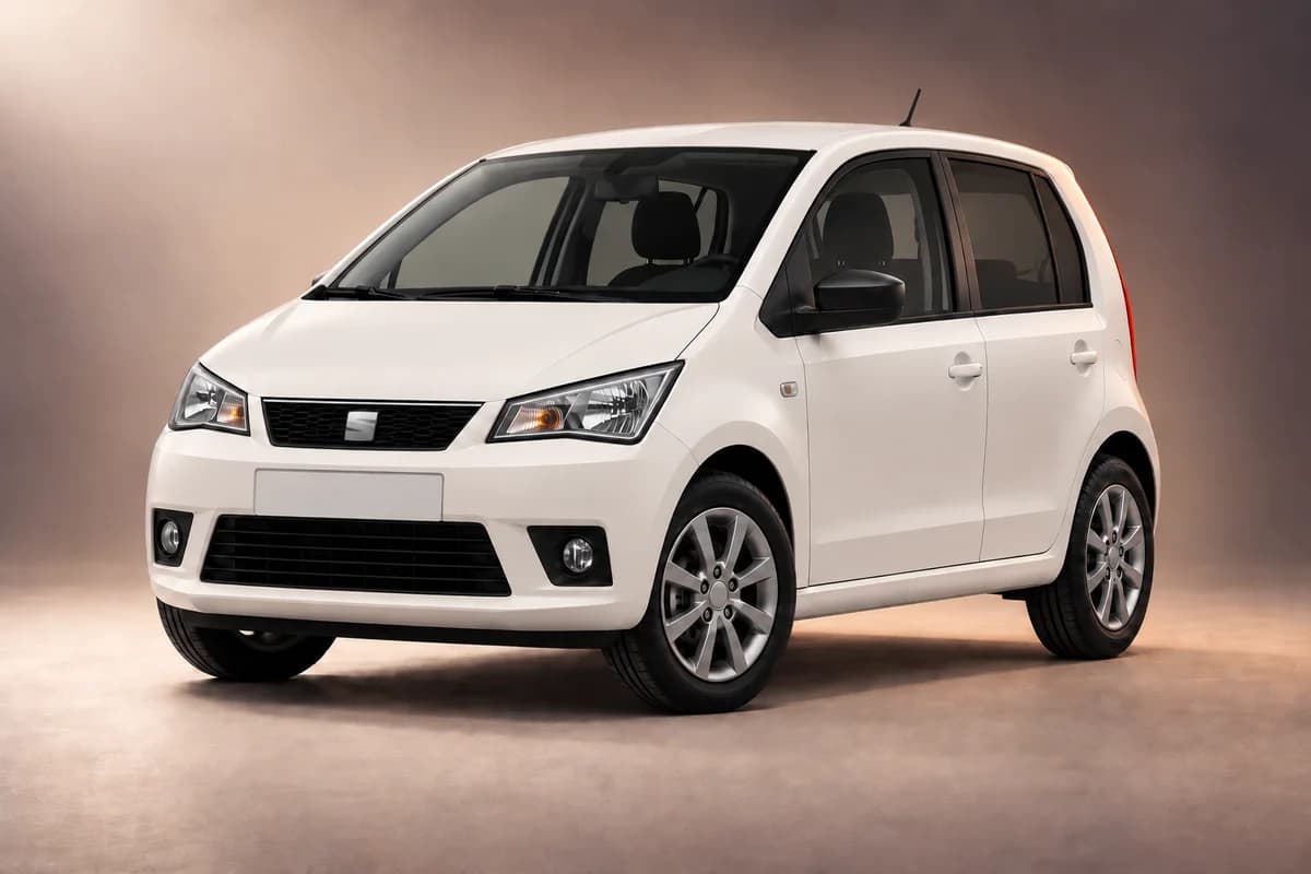 AI-generated studio illustration of the Seat mii model family; actual generation, trim, color and specification require operator confirmation