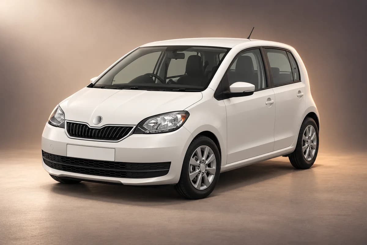 AI-generated representative Skoda Citigo studio illustration; actual model and transmission require operator confirmation