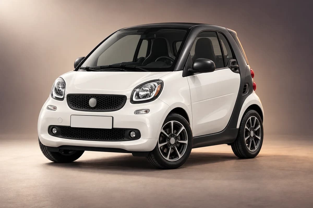 AI-generated studio illustration of the Smart fortwo model family; actual generation, trim, color and specification require operator confirmation