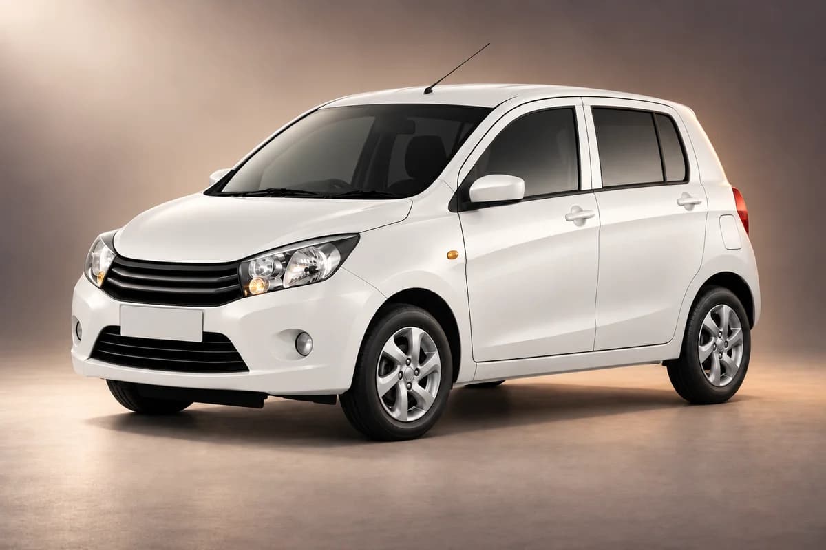 AI-restyled representative studio illustration of the Suzuki celerio model family; actual generation, trim, color and specification require operator confirmation