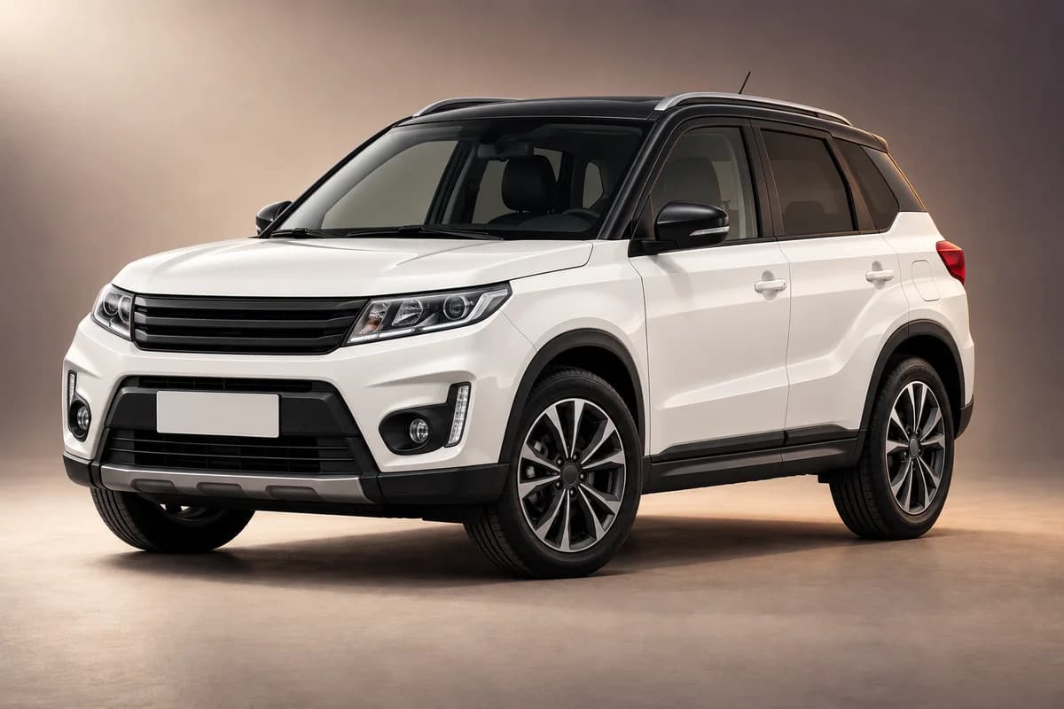 AI-generated studio illustration of the Suzuki vitara model family; actual generation, trim, color and specification require operator confirmation