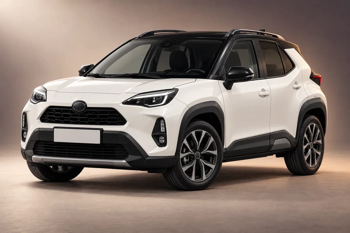 AI-generated studio illustration of the Toyota yaris cross model family; actual generation, trim, color and specification require operator confirmation