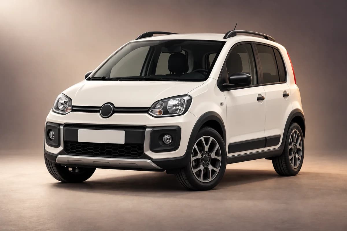 AI-generated studio illustration of the Volkswagen cross up model family; actual generation, trim, color and specification require operator confirmation