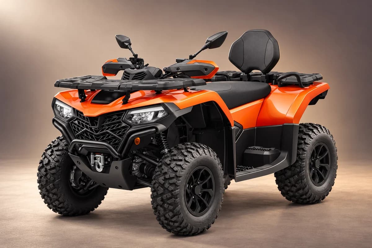 AI-restyled representative studio illustration of the CFMoto cforce 520 luxury model family; actual generation, trim, color and specification require operator confirmation