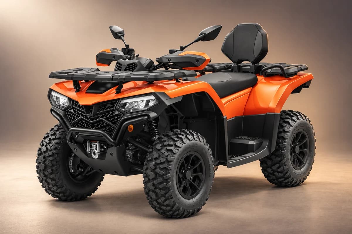 AI-restyled representative studio illustration of the CFMoto cforce 520l model family; actual generation, trim, color and specification require operator confirmation