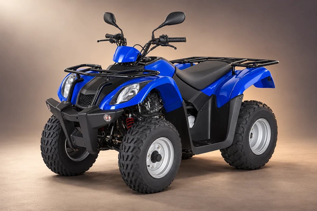 Per KI neu gestaltete repräsentative Studioillustration der Modellfamilie Generic atv 150; tatsächliche Generation, Ausstattungsvariante, Farbe und Spezifikation muss der Vermieter bestätigen