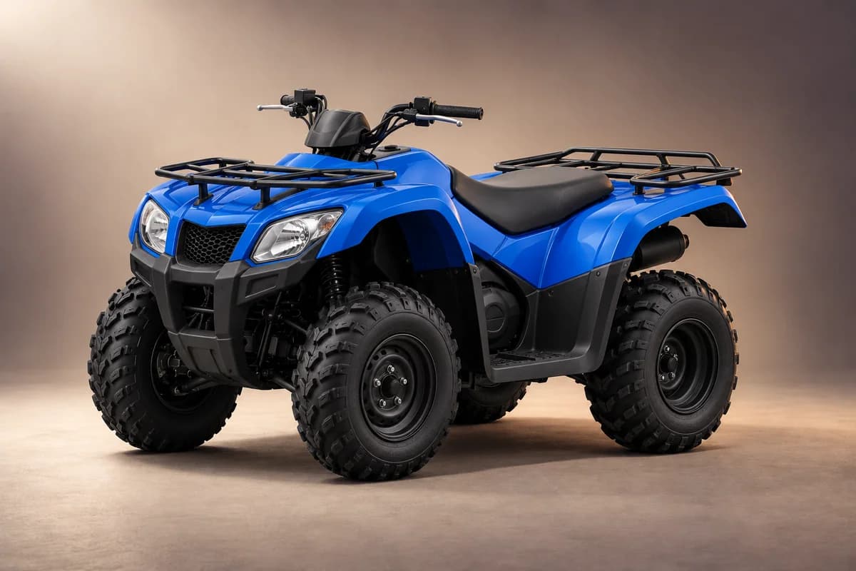 Ilustración de estudio generada con IA de la familia de modelos Kymco mxu 300r; la generación, el acabado, el color y las especificaciones reales requieren la confirmación del operador