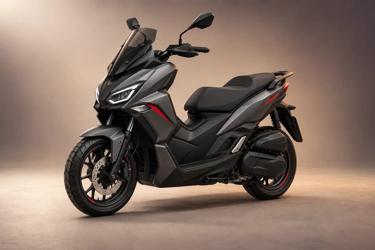 AI-generated studio illustration of the Aprilia sr gt sport 200 model family; actual generation, trim, color and specification require operator confirmation