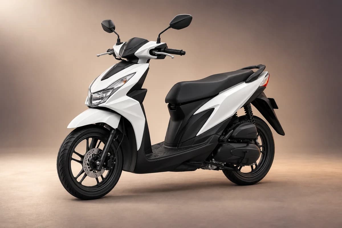 AI-generated studio illustration of the Honda beat 110 model family; actual generation, trim, color and specification require operator confirmation