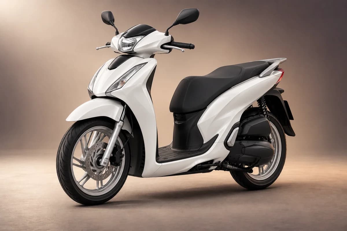 AI-generated studio illustration of the Honda sh 150 model family; actual generation, trim, color and specification require operator confirmation