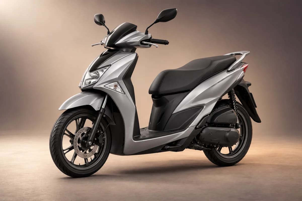 AI-generated studio illustration of the Kymco agility 16+ 125 model family; actual generation, trim, color and specification require operator confirmation
