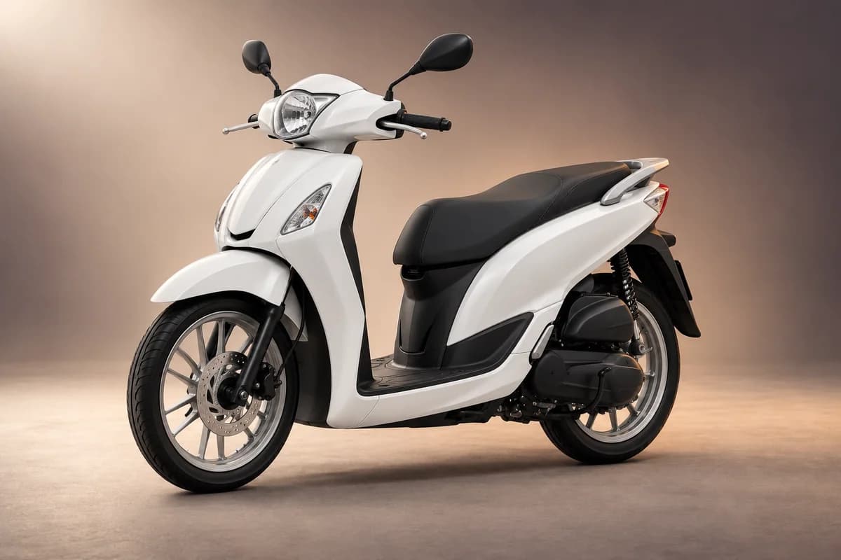 AI-generated studio illustration of the Kymco people 200 model family; actual generation, trim, color and specification require operator confirmation