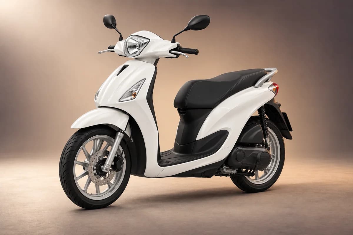 AI-generated studio illustration of the Piaggio liberty 50 model family; actual generation, trim, color and specification require operator confirmation